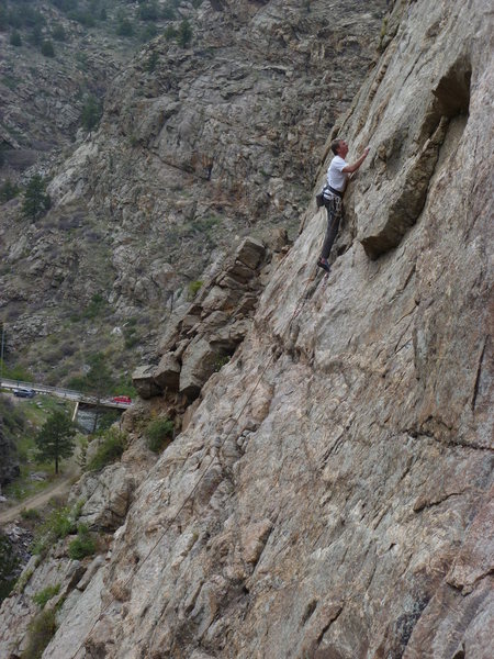 Sizing up the crux.