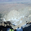 looking down from the final summit tower