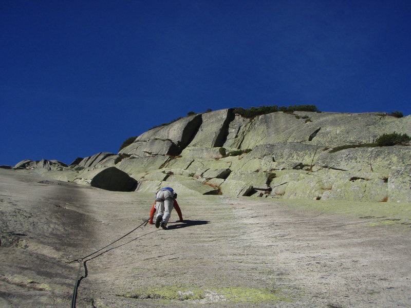 Early going in the route.  Glacier polish abound.