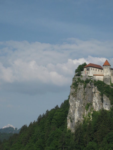 Castle in Bled, with Mount Trigalov in the distance.