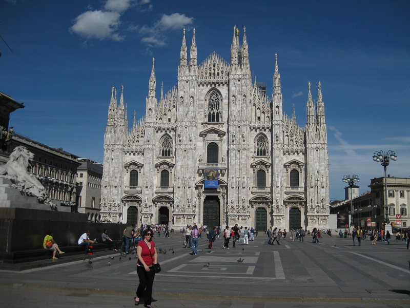 Duomo in Milan.  Fourth largest church in Europe...and fashion capital of the world.