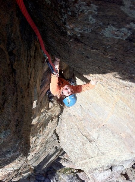 Hailey before the final roof on Jack Attack.