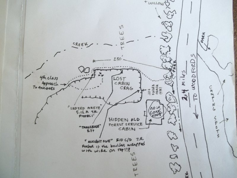 area map for "lost cabin crag"