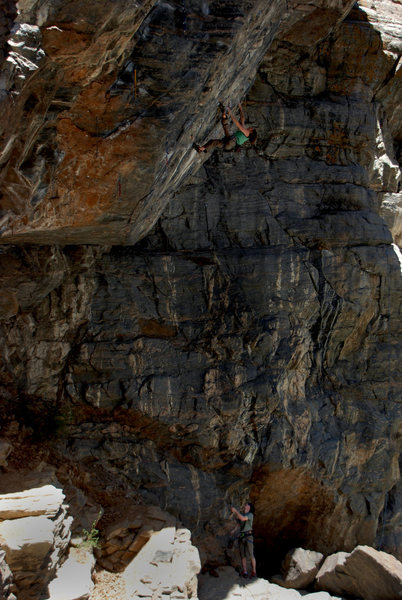 Matt Lloyd climbing.<br>
<br>
Photo: Daniel Madson.