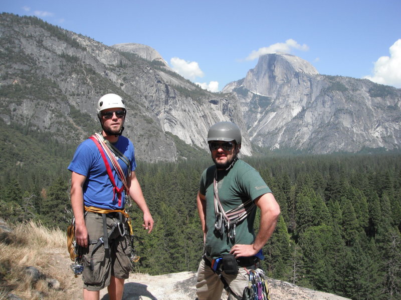 Ree and I on top Swan Slab Gully<br>
Photo by Kara