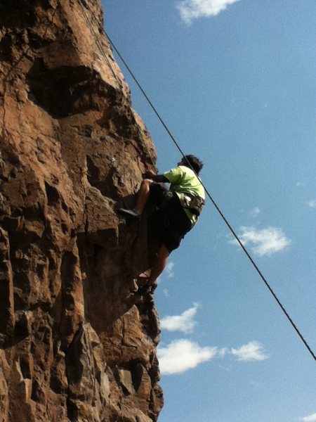 Jonathan moving past the crux