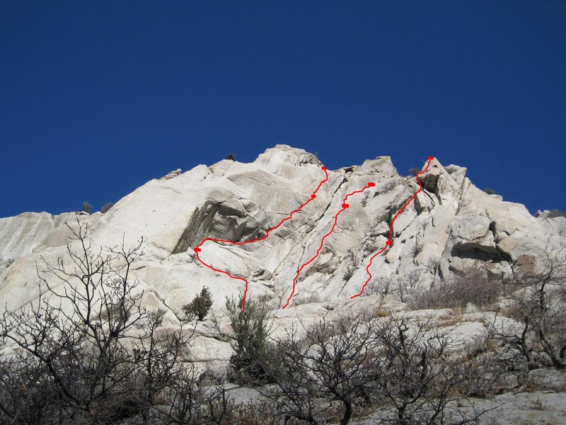 The three new routes from left to right.<br>
Enter the Dragon, Gimme Danger and Last Shout.