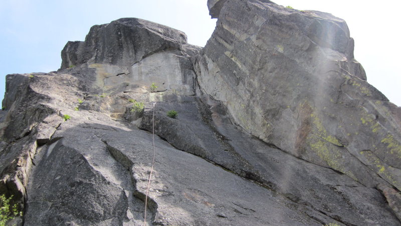 Warrior wall as seen from the approach gully, just below the main slab.