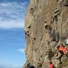 The very impressive 200 foot wall taken by Wall of Prey (E5) (phto by Phil Ashton)