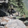 Descend down this gully then to the left to get to the bottom of Black Bluff.