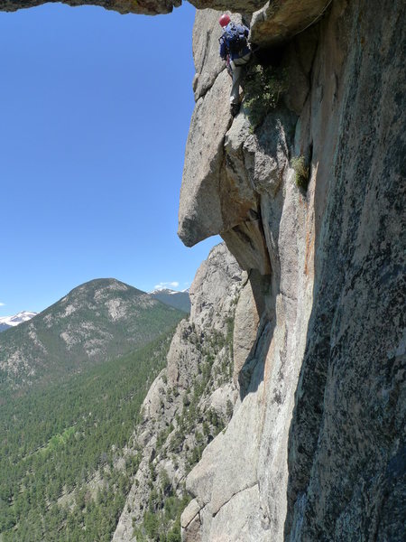 Doug Oatis took this shot, this is a great rest after the pumpy traverse and before the head wall above.