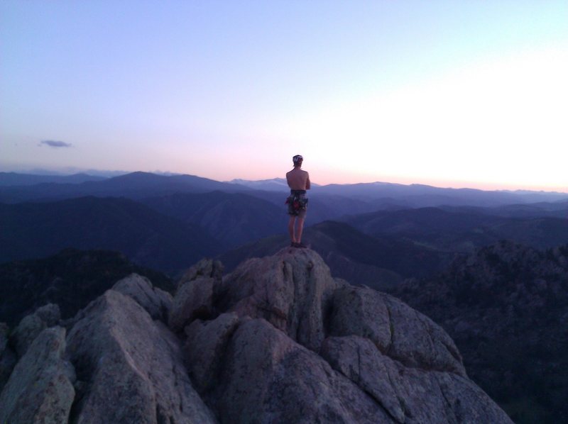 On the summit looking west after an evening ascent.