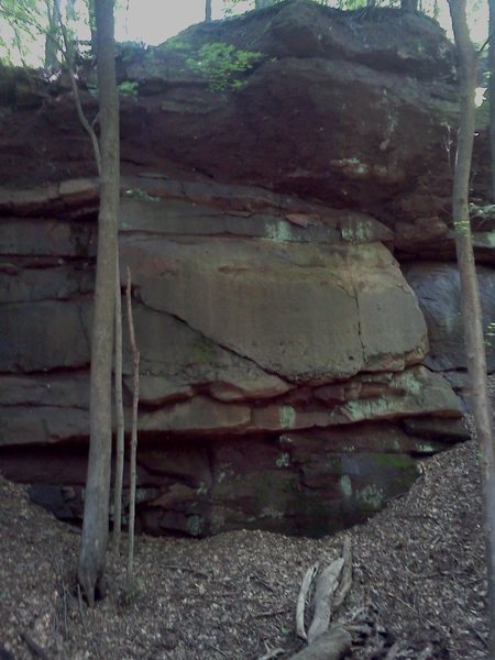 Full wall shot. As you can see the top is pretty precarious, but the bottom half of the route looks nice.