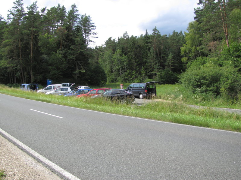 The parking area next to Wiessenstein is a 1 minute walk to climbing.