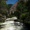 High water in the Sheep Mtn gorge "the California section" of the North Fork.