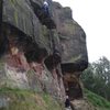 Above the second overhang (photo Phil Ashton)