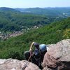 Rappelling from the top of Jungturm.