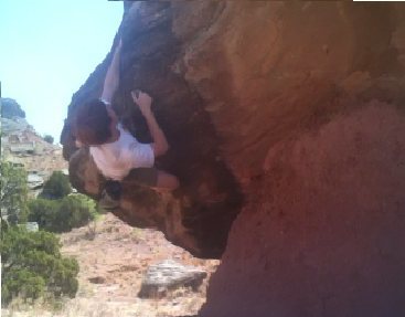 working a move on the excellent mushroom boulder