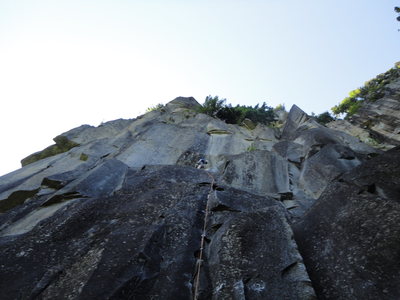 At the rest before the crux move.