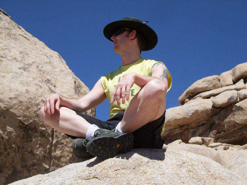 Perched on a rock