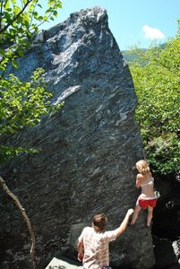 Lily heading up the fun arete