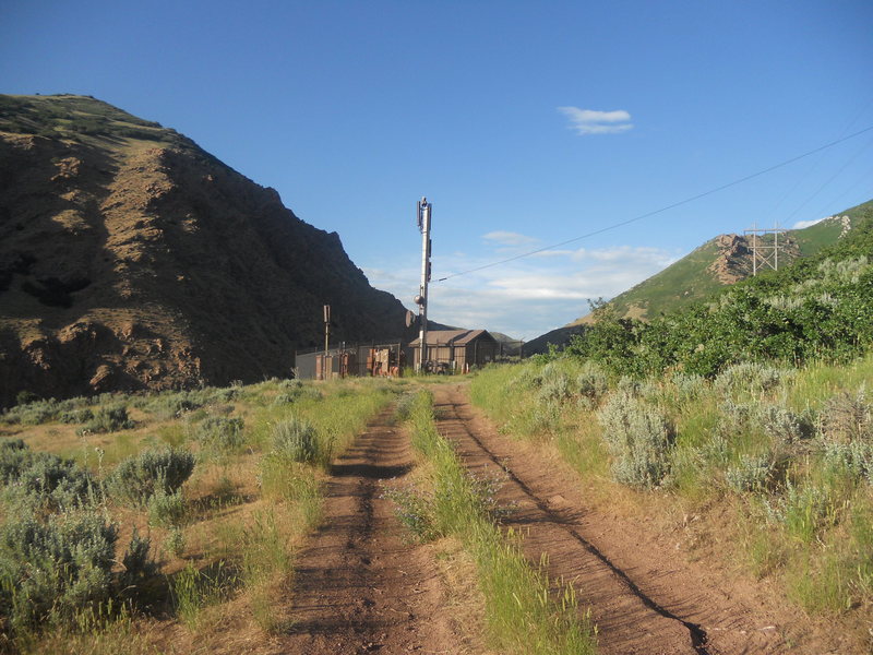 The cell tower is the most important landmark.  Go left to reach the Iron Curtain area, and go right to reach the Riptide Wall and The Bungalow.