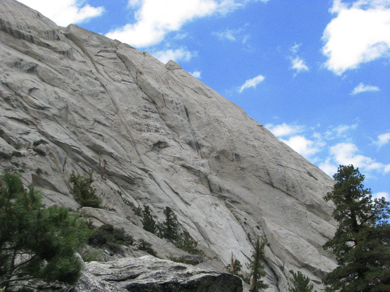 View of Parisian Buttress from high up on the Meysen Lakes trail