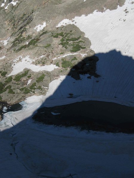 The profile of the first buttress and Keplinger Lake.