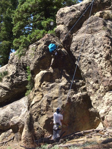 Mitchel Boring climbing Matters Not on TR, Pine Mountain.