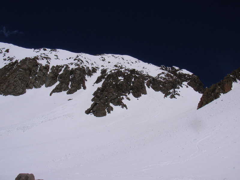 Our tracks down the Birthday Chutes Mt. Sneffels