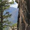 Climbing in the high alpine at the Penthouse.<br>
Bolting For Jesus (5.10).