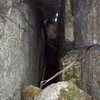 Looking up into the chimney.