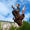 Slackline backflip at the Chief Campground.