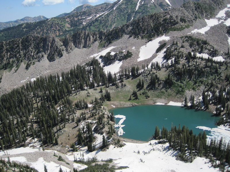 Red Pine lake with the Crag up to the left.