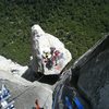 sweet belay on El Cap Spire, Salathe Wall El Capitan