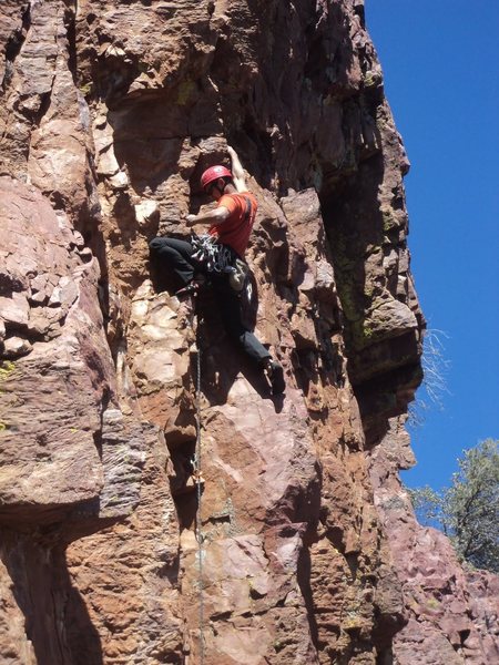 Trying to redpoint The Ugly 11c; steeper than it looks and the rock is scary in spots but good enough.