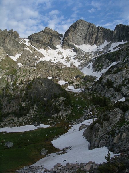 The southeast face of Beehive Mountain, as seen from Beehive Basin.