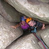 Nicky and Dillon climbing the chimney 