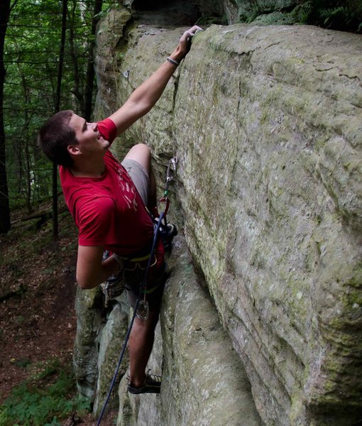 Nate climbing 10a at Necedah