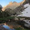 Hayden Spires as seen from an unnamed lake west of Hayden Lake.