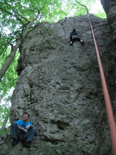 Climbing on the right variation of Angel of Berlin