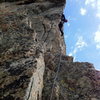 Ascentionist - 1st crux, pitch 5.