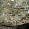 Ava - swimming and climbing at Summersville Lake.  Summer road trip 2011.  