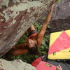 Katie on Bunker Arete.