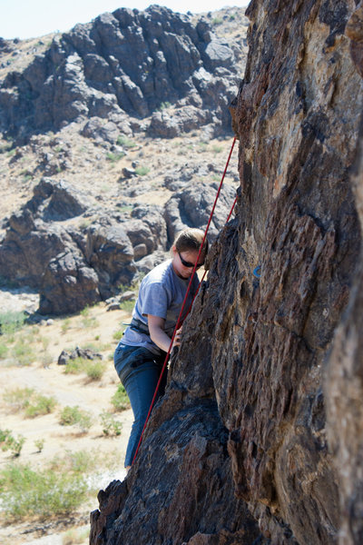 My ex-wife climbing Cool Enough 5.8