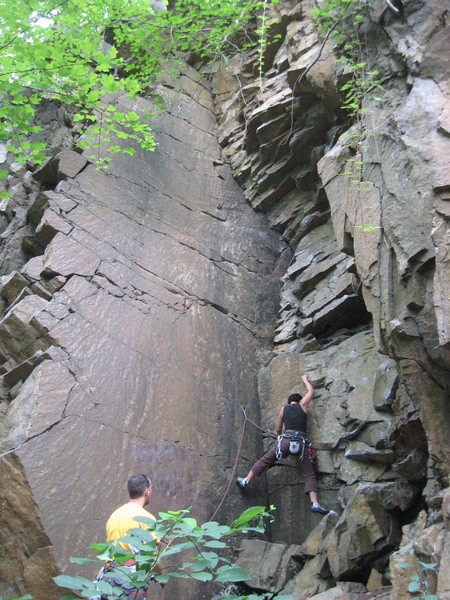 Anna climbs Zorro Corner, with Zorro in good view to her left.