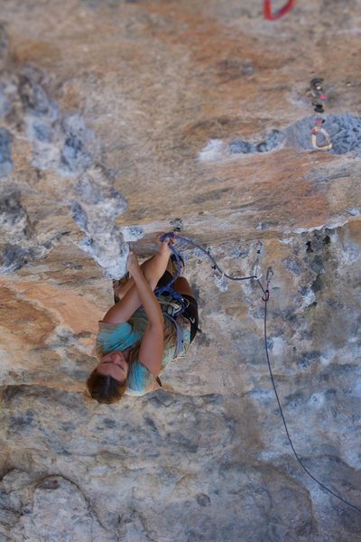 Anja on Kastor at Arhi on Kalymnos.  Photo by Ram Sripracha