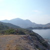 Hiking out on the coast trail to the South Face.