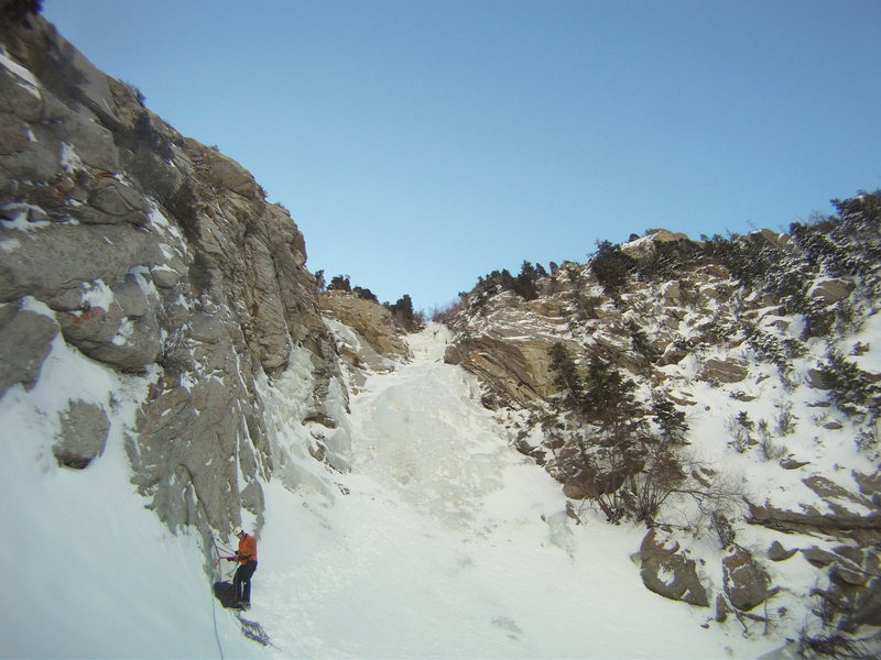 Top of the great white icicle feb 2011 belay 