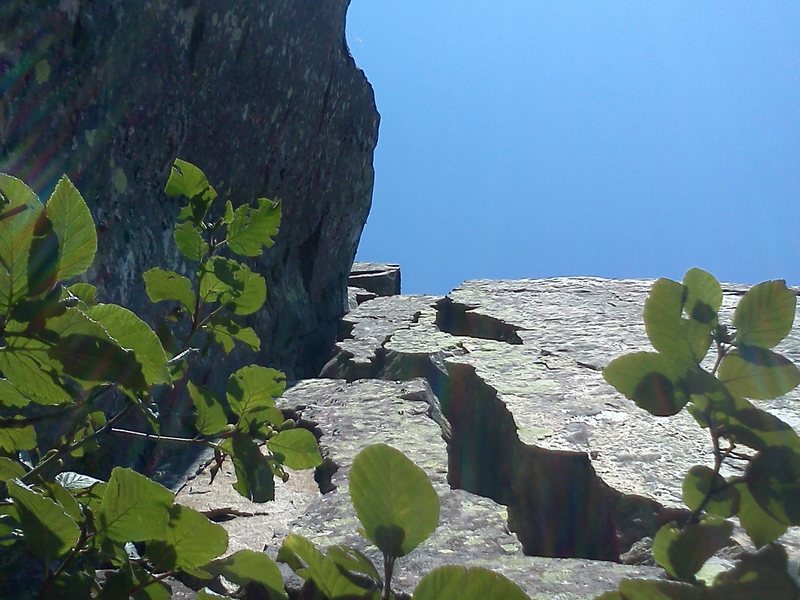 Looking up at the blocky corner on Pitch 2